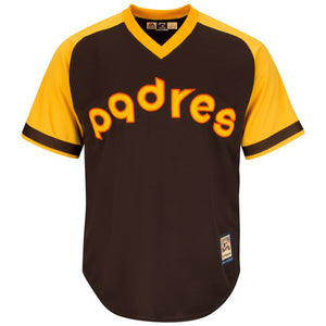 Men's San Diego Padres Majestic Brown Alternate Big & Tall Cooperstown Cool Base Jersey