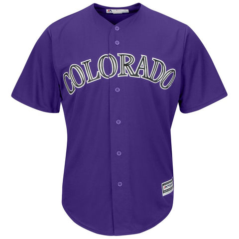 Image of Men's Colorado Rockies Majestic Purple Alternate Official Cool Base Team Replica Jersey