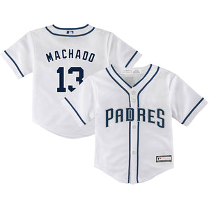 Toddler San Diego Padres Manny Machado Majestic White Home Official Cool Base Player Jersey