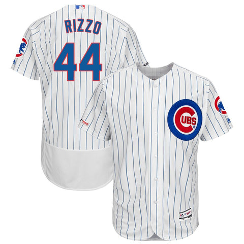 Image of Men's Chicago Cubs Anthony Rizzo Majestic Home White/Royal Flex Base Collection Player Jersey