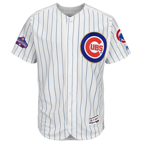 Image of Men's Chicago Cubs Javier Baez Majestic White 2017 Gold Program Flex Base Player Jersey