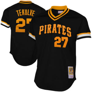 Mitchell & Ness Pittsburgh Pirates Kent Tekulve 1982 Cooperstown Collection Authentic Practice Jersey - Black