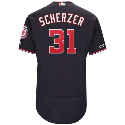 Image of Men's Washington Nationals Max Scherzer Majestic Road Authentic Collection Flex Base Player Jersey