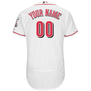 Men's Cincinnati Reds Majestic White Home Collection Flex Base Custom Player Jersey