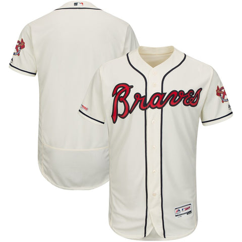 Image of Atlanta Braves Majestic Cream 2019 Alternate Flex Base Team Jersey