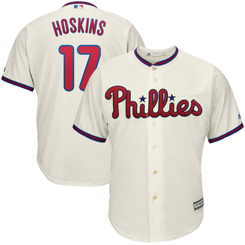 Image of Men's Philadelphia Phillies Rhys Hoskins Majestic Official Cool Base Player Jersey