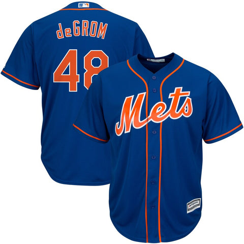 Image of Youth New York Mets Jacob deGrom Majestic Cool Base Player Jersey