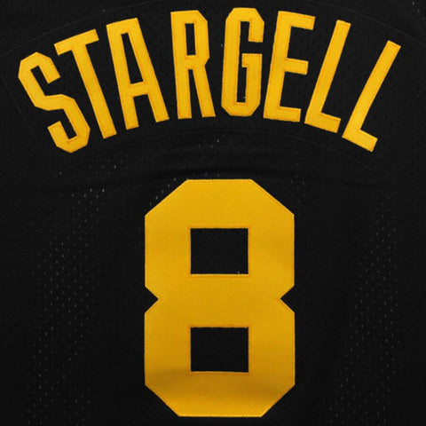 Image of Men's Pittsburgh Pirates Willie Stargell Mitchell & Ness Black 1982 Authentic Cooperstown Collection Mesh Batting Practice Jersey