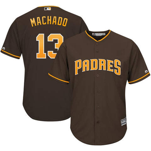 Image of Youth San Diego Padres Manny Machado Majestic Brown Official Cool Base Player Jersey