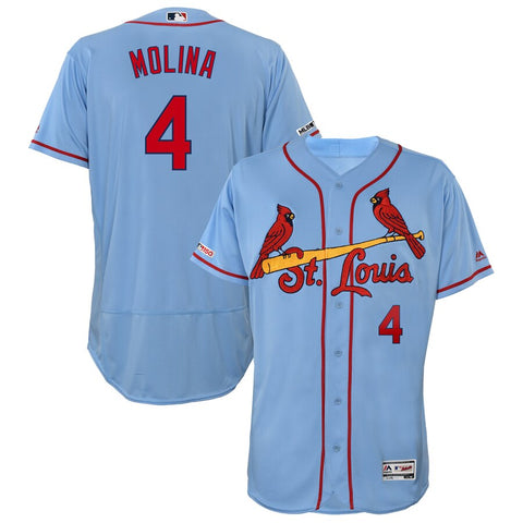 Image of Men's St. Louis Cardinals Yadier Molina Majestic Road Authentic Collection Flex Base Player Jersey