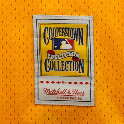 Image of Men's San Diego Padres Tony Gwynn Mitchell & Ness Gold 1982 Authentic Cooperstown Collection Mesh Batting Practice Jersey