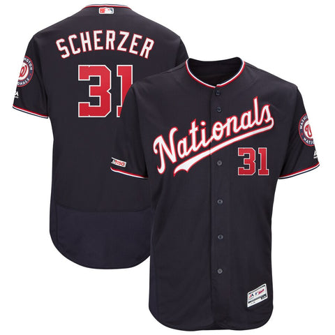 Image of Men's Washington Nationals Max Scherzer Majestic Road Authentic Collection Flex Base Player Jersey