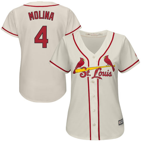 Image of Women's St. Louis Cardinals Yadier Molina Majestic Alternate Cool Base Player Jersey