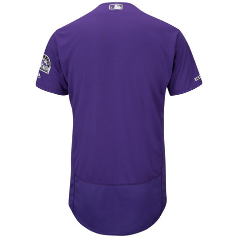 Image of Men's Colorado Rockies Majestic Purple Alternate Collection Flex Base Team Jersey