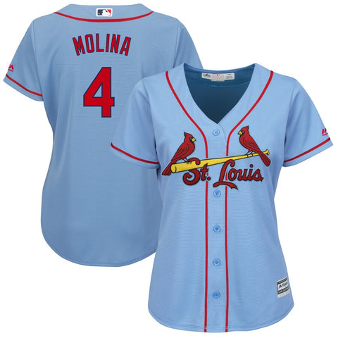 Image of Women's St. Louis Cardinals Yadier Molina Majestic Alternate Cool Base Player Jersey