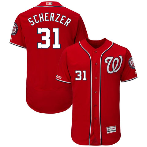 Image of Men's Washington Nationals Max Scherzer Majestic Road Authentic Collection Flex Base Player Jersey