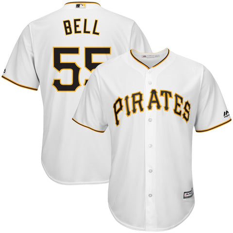 Image of Men's Pittsburgh Pirates Josh Bell Majestic White Cool Base Player Replica Jersey