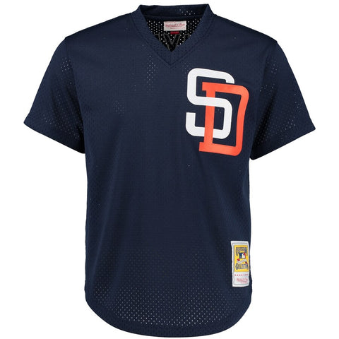 Image of Men's San Diego Padres Tony Gwynn Mitchell & Ness Cooperstown Mesh Batting Practice Jersey