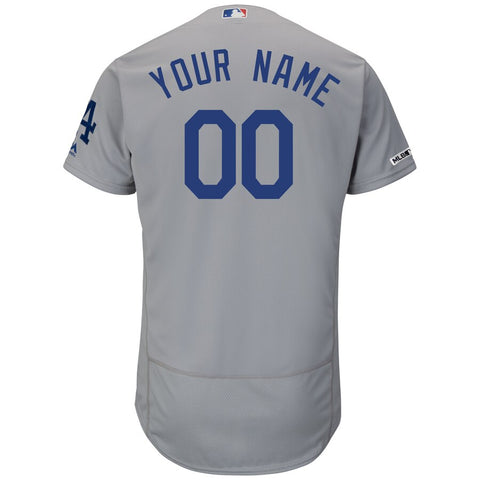 Image of Men's Los Angeles Dodgers Majestic Road Gray Flex Base Collection Custom Jersey