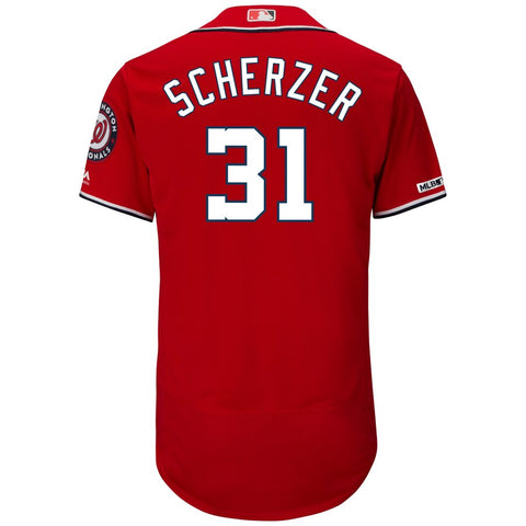 Image of Men's Washington Nationals Max Scherzer Majestic Road Authentic Collection Flex Base Player Jersey