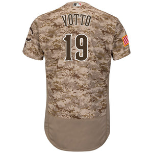 Men's Cincinnati Reds Majestic USMC Camo Alternate Flex Base Collection Player Jersey