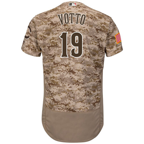 Image of Men's Cincinnati Reds Majestic USMC Camo Alternate Flex Base Collection Player Jersey