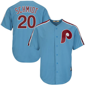 Men's Philadelphia Phillies Mike Schmidt Majestic Light Blue Cooperstown Player Cool Base Jersey