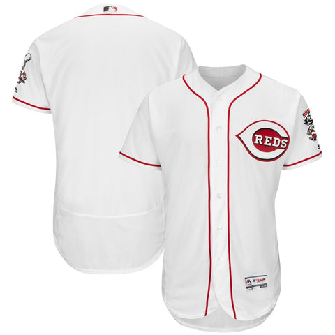 Image of Men's Cincinnati Reds Majestic Home White Flex Base Authentic Collection Team Jersey