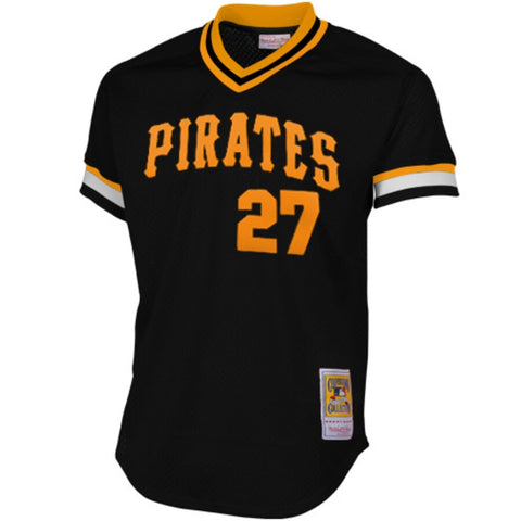 Image of Mitchell & Ness Pittsburgh Pirates Kent Tekulve 1982 Cooperstown Collection Authentic Practice Jersey - Black