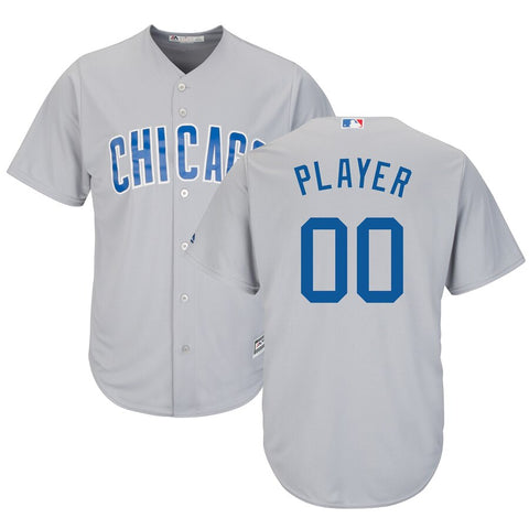 Image of Men's Chicago Cubs Majestic Gray Road Cool Base Custom Player Jersey