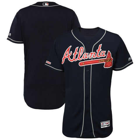 Image of Atlanta Braves Majestic Navy 2019 Alternate Flex Base Team Jersey