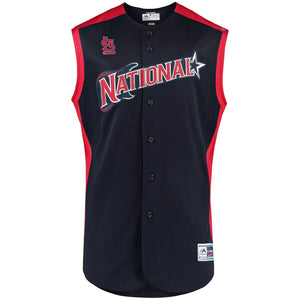 Men's National League Paul DeJong Majestic Navy/Red 2019 MLB All-Star Game Workout Player Jersey