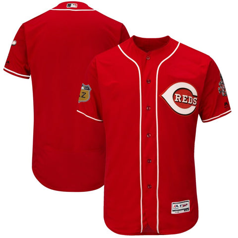 Image of Men's Cincinnati Reds Majestic Scarlet 2017 Spring Training Flex Base Team Jersey