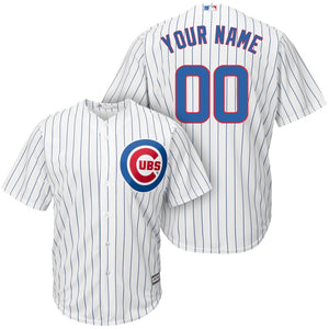 Men's Chicago Cubs Majestic White/Royal Cool Base Custom Player Jersey