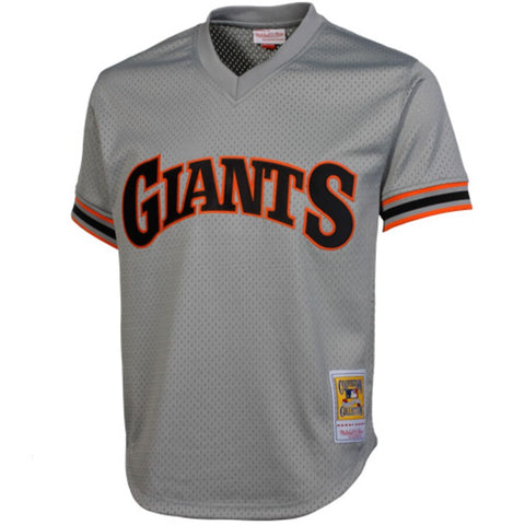 Image of Mitchell & Ness Will Clark San Francisco Giants 1989 Authentic Cooperstown Collection Batting Practice Jersey - Gray